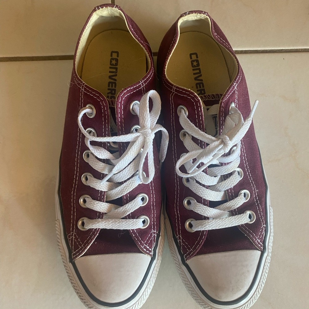 Red converse shoes